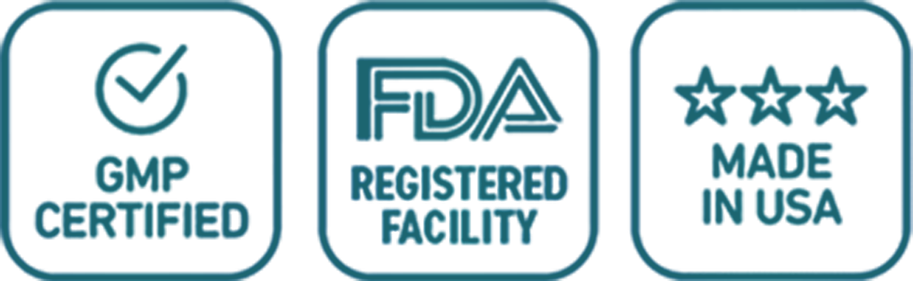 GMP Certified, FDA Registered Facility, 100% Natural